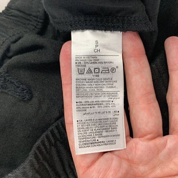 Old Navy Black Linen Blend High Rise Pull On Shorts S - Picture 4 of 5